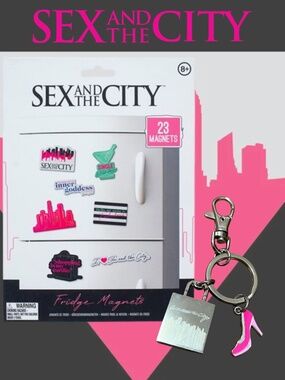 Sex & The City Magnet Set & Charm Keychain/Bag Clip Bundle